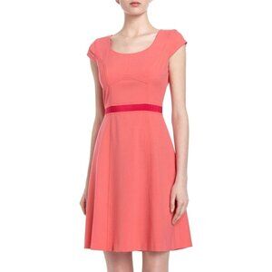 NWT Womens Marc New York Two Tone Ribbon Trim Cap Sleeve Fit & Flare Dress Sz 14